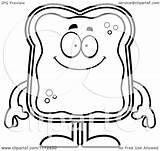 Toast Happy Jam Mascot Clipart Cartoon Coloring Sick Thoman Cory Outlined Vector Depressed Royalty Clipartof sketch template