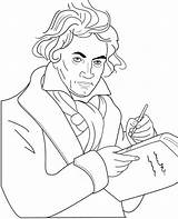 Beethoven Coloring Pages Writing Symphony sketch template