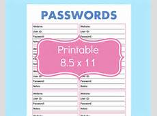 Password Printable, Password Keeper, Password Organizer, Password Log