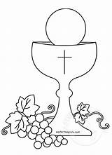 Communion First Coloring Printable Chalice Holy Symbols Eucharist Printables Templates Banner Symbol Pages Eucharistie Dessin Eastertemplate Imprimer Easter Catholic Da sketch template