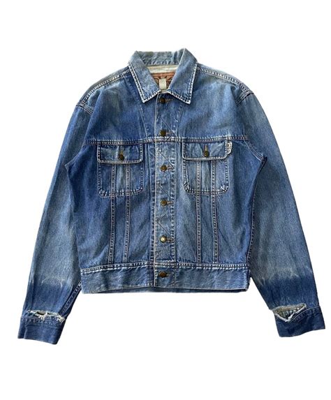 warehouse vintage thrashed warehouse clothing denim jacket grailed