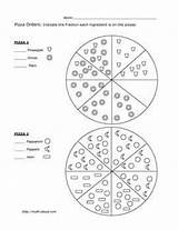 Fraction Pizzas Toppings Pizz Amounts sketch template