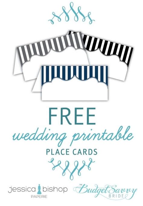 wedding printable place cards    blue black