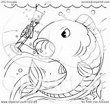 Fish Soldier Toy Outline Swimming Coloring Illustration Rf Clipart Royalty Bannykh Alex Regarding Notes sketch template