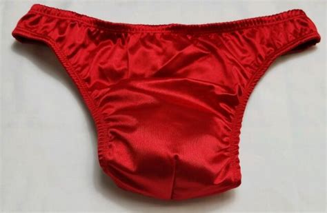 New B0743fstdf Men Medium Shiny Red Cupped Thong Solid Lingerie