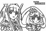 Precure Coloring Pages Glitter Force Two Girls Printable Kids sketch template