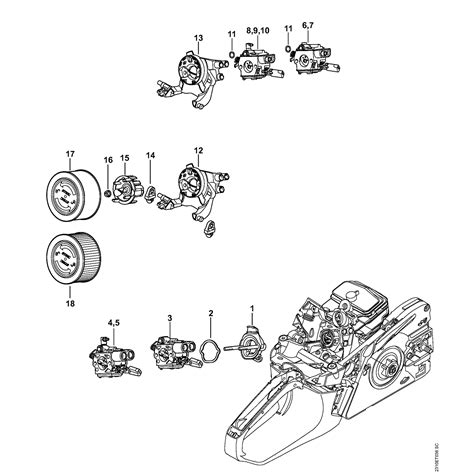 stihl ms  chainsaw ms cbe  mix parts diagram carburetor bracket