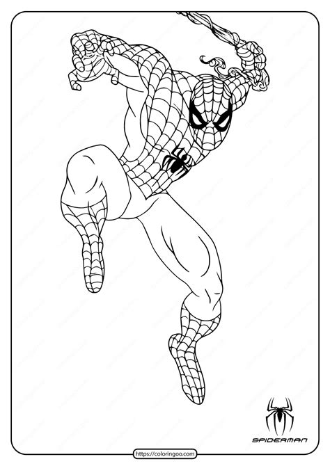 printable marvel spiderman coloring page spiderman hero coloring