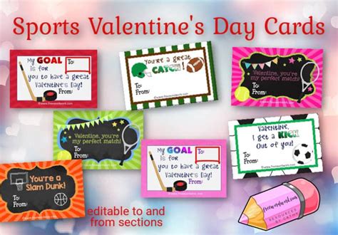 sports valentine card  word work