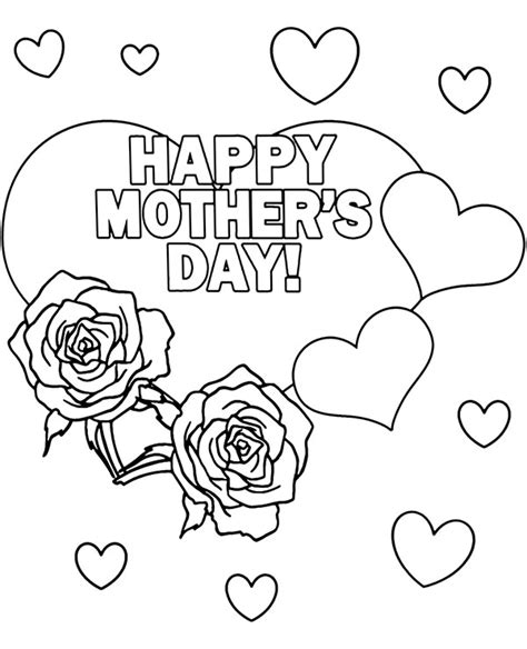 printable greeting cards happy mothers day coloring page