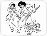 Coloring Aladdin Pages Abu Jasmine Disneyclips Pdf Running Funstuff sketch template