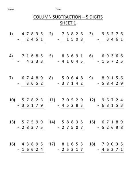 Printable Year 6 Maths Worksheets