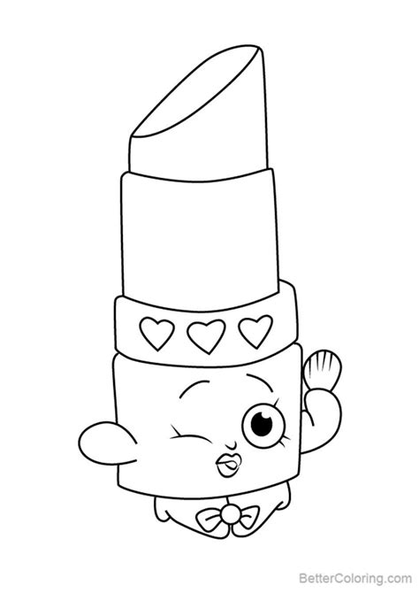 lippy lips  shopkins coloring pages  printable coloring pages