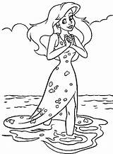 Coloring Mermaid Ariel Pages Little Disney Colouring Printable Coloriage Princess Arielle sketch template