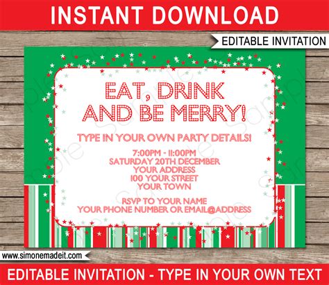 christmas party invitations template holiday party