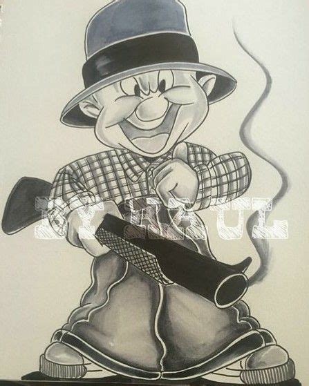 Gangster Elmer Fudd Artbyraul Cartoon Tattoos Chicano