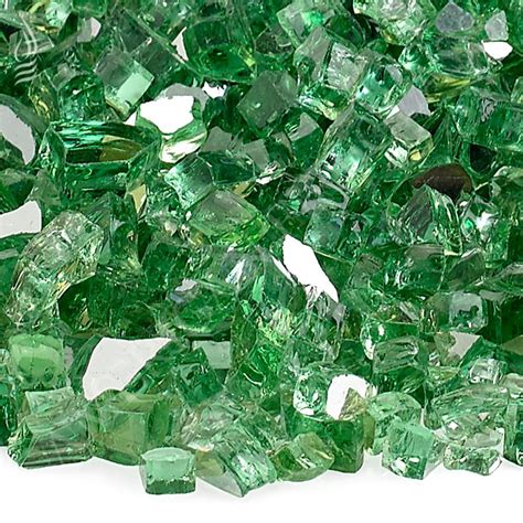 American Fire Glass 1 4 In Evergreen Reflective Fire Glass 10 Lbs Bag