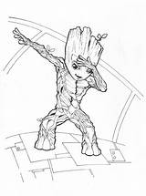 Groot Coloring Baby Pages Templates Printable Via Deviantart sketch template