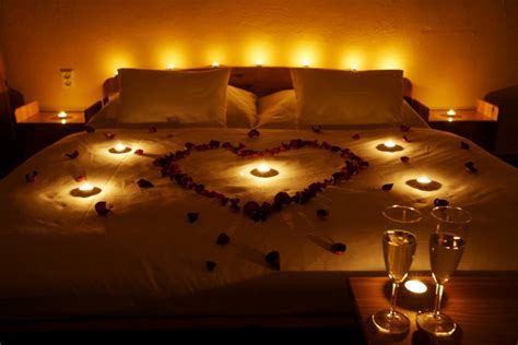 romantic bedroom candles and roses simple celebrating valentines