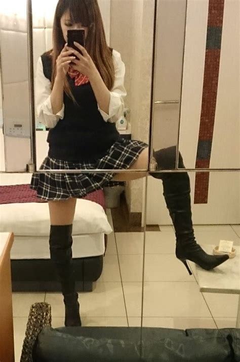 Amateur Asian Schoolgirl Otk Boots Selfie Cute Skirt Outfits Cute