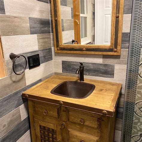 Rustic Log Bathroom Vanity 36 Bathroom Vanity With Etsy