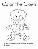Clown Coloring Color Pages Printables Number Printable Print Noodle Numbers Circus Twistynoodle Clowns Kids Add Twisty Tracing Crafts Colouring Sheets sketch template