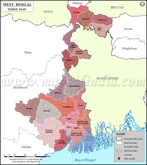 West Bengal Tehsil Map Blocks In West Bengal