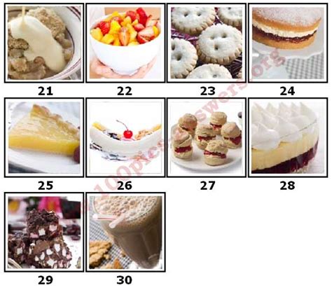 100 pics desserts level 21 30 answers 100 pics answers