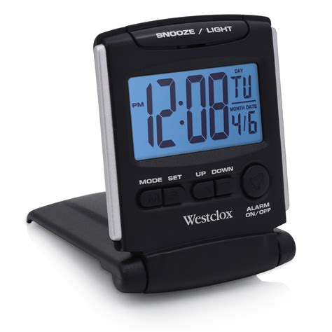 Weitere Uhren Digital Westclox Black Travel Alarm Clock 0 8 In Uhren