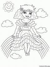 Coloring Rainbow Fairy Pages Colorkid sketch template