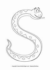 Snake Colouring Letter Pages Coloring Outline Printable Worksheet Preschool Kids Cobra Drawing Alphabet Worksheets Crafts Color Activities Abc Snakes Animal sketch template