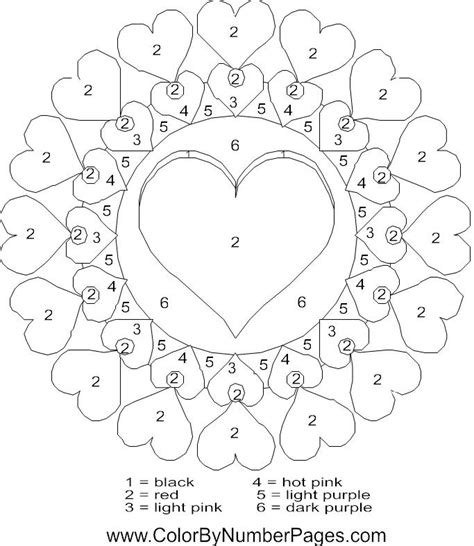 color  number coloring pages valentine coloring pages valentine