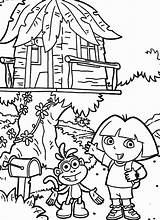 Treehouse Baumhaus Boomhutten Malvorlage Kleurplaten Doras Ausmalbild Stimmen Malvorlagen1001 Stemmen sketch template
