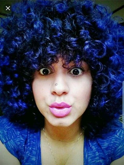 manic panic shocking blue color  hair color natural curls naturally beautiful hair skin