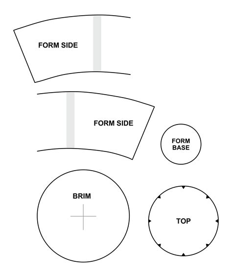 printable paper top hat pattern templates printable  printable