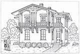 Coloring Huizen Victoriaanse Tolland Alpine Cottage House Pages Victorian Book Houses sketch template