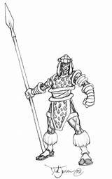 Zulu Warrior Sketch Pikeman sketch template