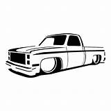 Chevy S10 Drawing C10 Trucks Coloring Dropped Custom Truck Lowrider Decal Pages Template sketch template