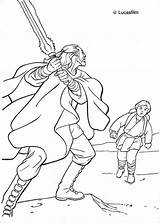 Coloring Pages Gon Jinn Qui Anakin Wars Star Color Print Hellokids Book sketch template