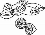 Seafood Coloring Pages Clams Fish Getcolorings Color Kids sketch template