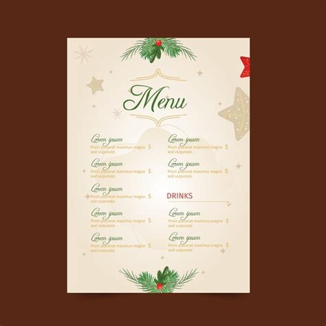 vector festive christmas menu template