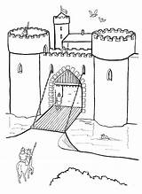 Castillos Castillo Coloriage Lapiz sketch template