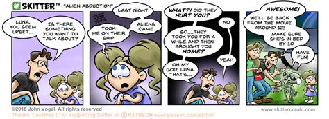 Alien Abduction Skitter Comic Strip