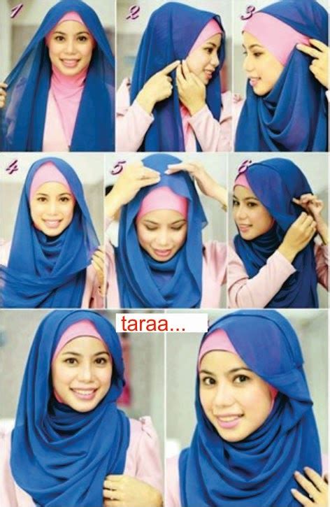 contoh model hijab pashmina segi empat terbaru