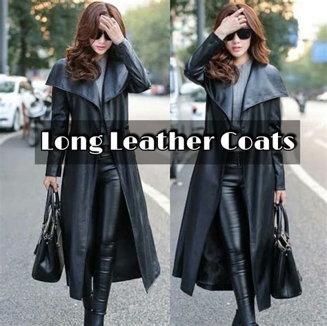 pure long leather coats jackets   genuine leather