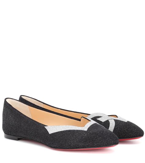 Christian Louboutin Love 2018 Suede Ballet Flats In Black