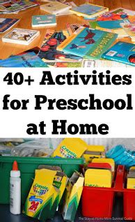 activities  preschool  home  stay  home mom survival guide