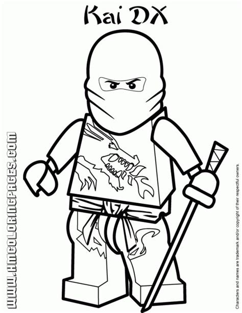 kai  red ninja  lego ninjago coloring pages fun coloring pages