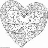 Detailed Heart Coloring Getdrawings Drawing Pages sketch template