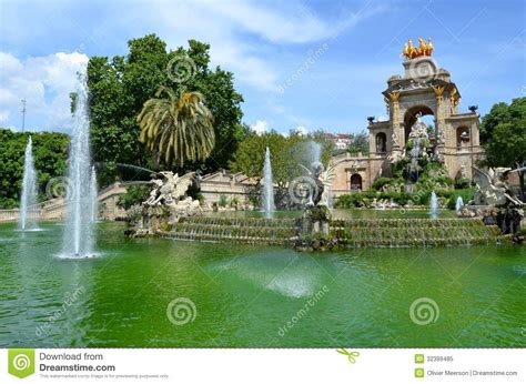 city park barcelona spain stock image image  park tourism